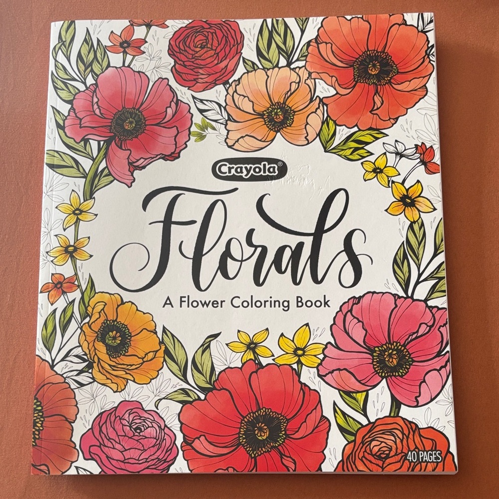 Crayola Florals Coloring Book - Red, Orange, Yellow Blooms